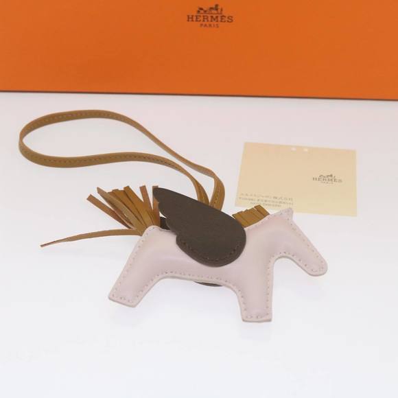 HERMES Rodeo PM Charm Leather Brown Pink Auth 65249SA - Picture 12 of 13